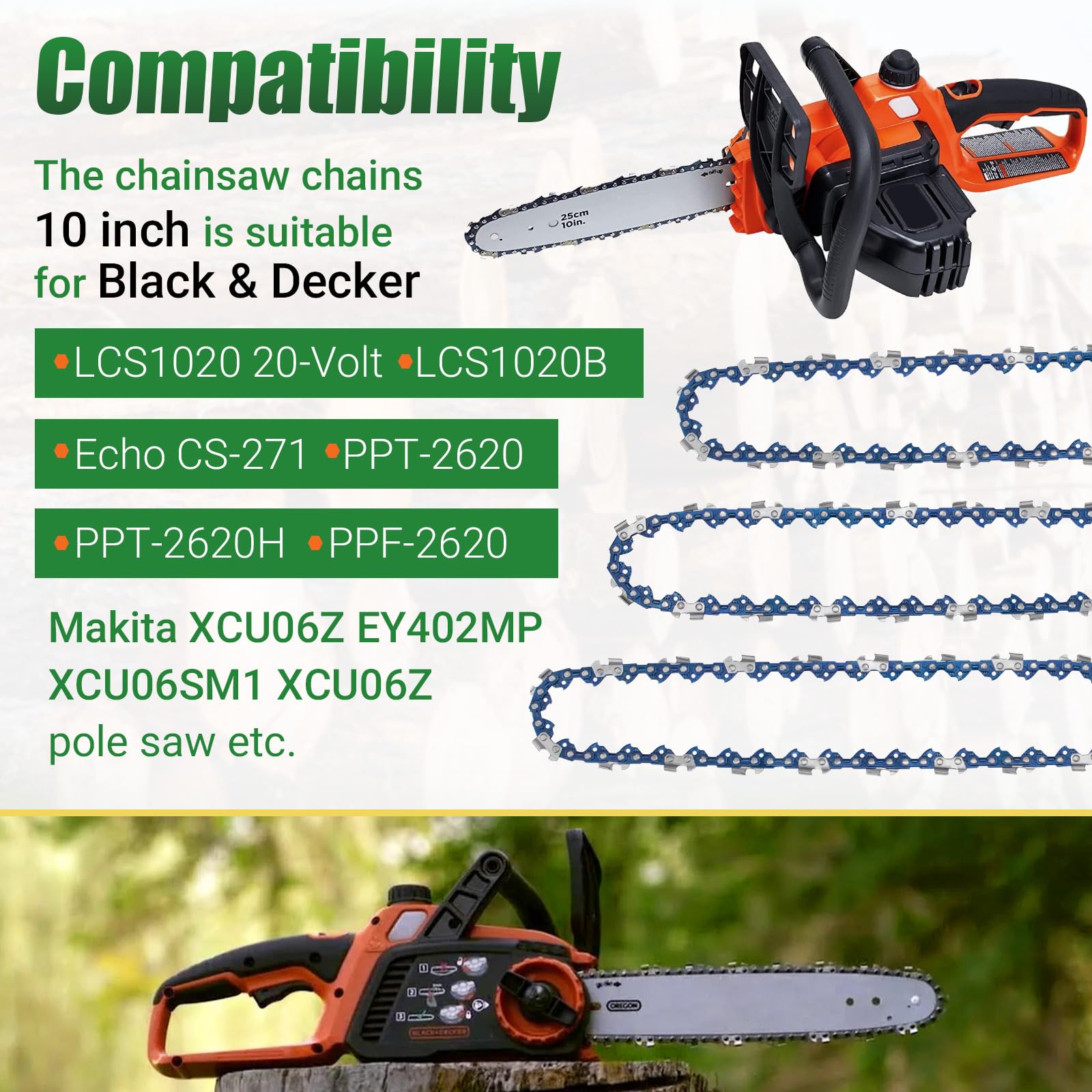 Amazon.com : 10 Inch Saw Chain 3/8